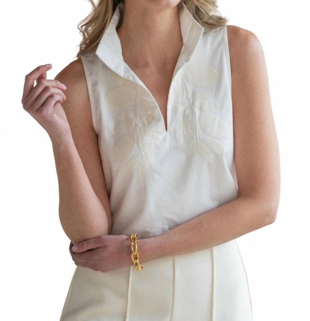 NEW EMILY MCCARTHY lucy collared tank top in luna
